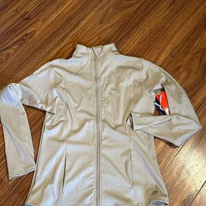Aeropostale Beige Full-Zip Athletic Jacket